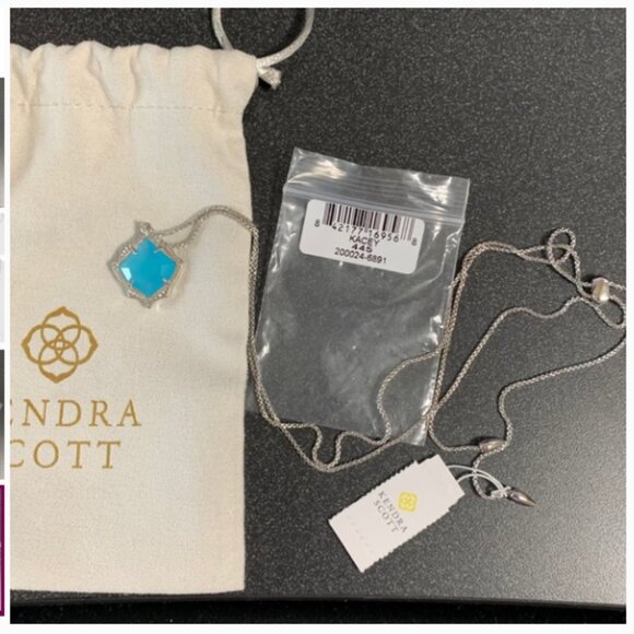 Kendra Scott Kacey Aqua Chalcedony Necklace - NWT - Picture 14 of 14
